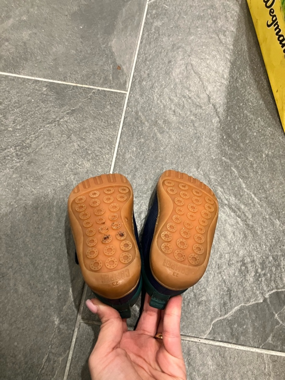 Camper Kids Navy Leather Velcro shoes Peu style EU 23/ US 6 - Picture 2 of 4